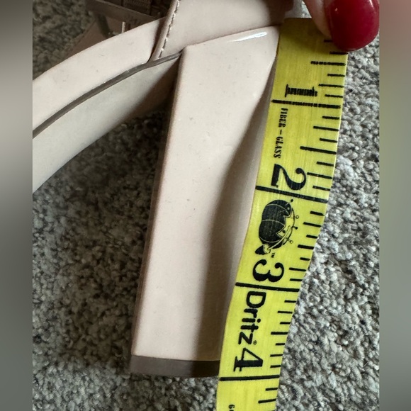 Call it spring Arther patent shiny sandals tan bone 4” block heel size 8 w/ box - Picture 5 of 15